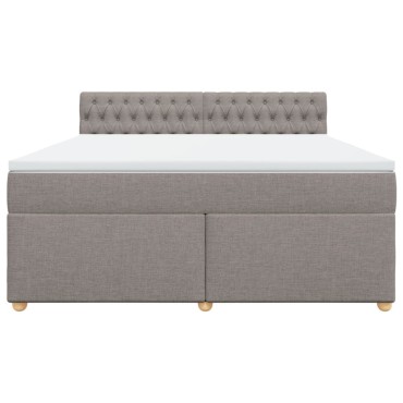 vidaXL Κρεβάτι Boxspring με Στρώμα Taupe 180x200 εκ. Υφασμάτινο