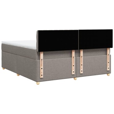 vidaXL Κρεβάτι Boxspring με Στρώμα Taupe 180x200 εκ. Υφασμάτινο