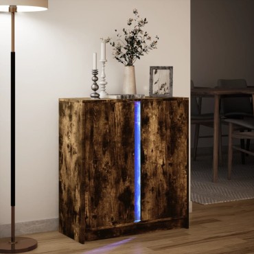 vidaXL Ντουλάπι με Φώτα LED Δρυς 77x34x85cm Επεξεργασμένο Ξύλο 1 τεμ.