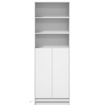vidaXL Ντουλάπι με LED Λευκό 69x32,5x200cm από Επεξεργασμένο Ξύλο 1 τεμ.