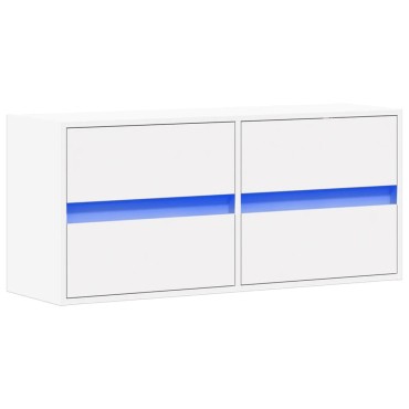 vidaXL Έπιπλο Τοίχου Τηλεόρασης με LED Λευκό 100x31x45cm