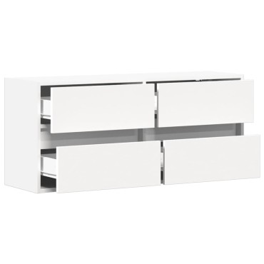 vidaXL Έπιπλο Τοίχου Τηλεόρασης με LED Λευκό 100x31x45cm