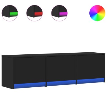 vidaXL Έπιπλο Τηλεόρασης με LED Μαύρο 140x34x40cm από Επεξ. Ξύλο