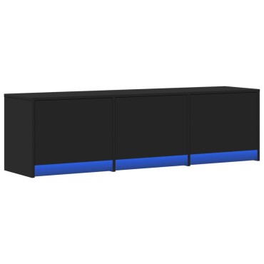vidaXL Έπιπλο Τηλεόρασης με LED Μαύρο 140x34x40cm από Επεξ. Ξύλο