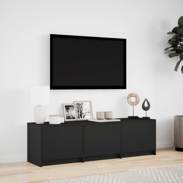 vidaXL Έπιπλο Τηλεόρασης με LED Μαύρο 140x34x40cm από Επεξ. Ξύλο