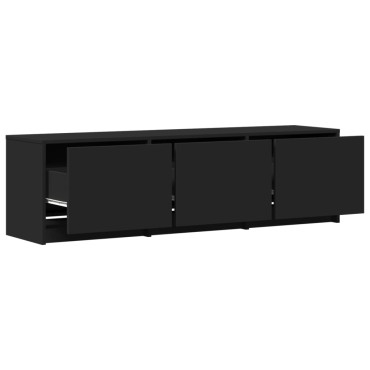 vidaXL Έπιπλο Τηλεόρασης με LED Μαύρο 140x34x40cm από Επεξ. Ξύλο