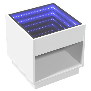 vidaXL Τραπεζάκι Σαλονιού Infinity LED Λευκό 50x50x50cm 1 τεμ.