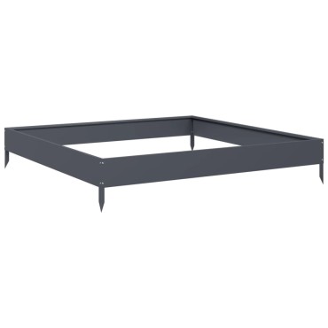 vidaXL Ζαρντινιέρα Υπερυψωμένη Ανθρακί 100x100x18,5 εκ. Ατσάλι