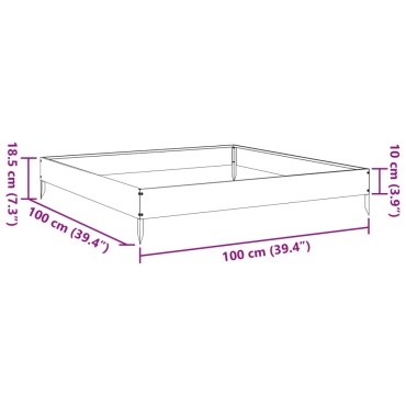 vidaXL Ζαρντινιέρα Υπερυψωμένη Ανθρακί 100x100x18,5 εκ. Ατσάλι