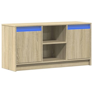 vidaXL Έπιπλο Τηλεόρασης με LED Sonoma Δρυς 100x34x50cm Επεξ. Ξύλο