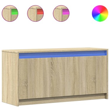 vidaXL Έπιπλο Τηλεόρασης με LED Sonoma Δρυς 100x34x50cm Επεξ. Ξύλο