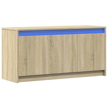vidaXL Έπιπλο Τηλεόρασης με LED Sonoma Δρυς 100x34x50cm Επεξ. Ξύλο