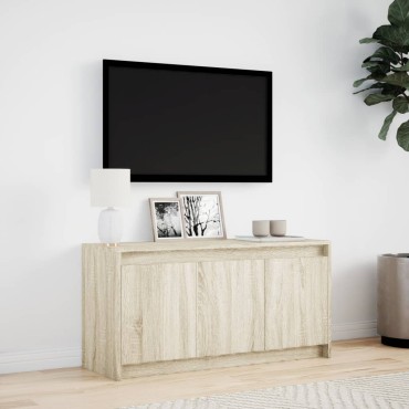 vidaXL Έπιπλο Τηλεόρασης με LED Sonoma Δρυς 100x34x50cm Επεξ. Ξύλο