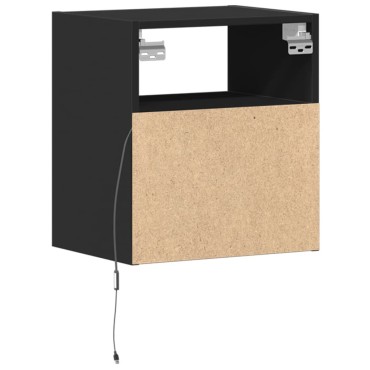 vidaXL Έπιπλο Τοίχου Τηλεόρασης με LED Μαύρο 41x31x45cm
