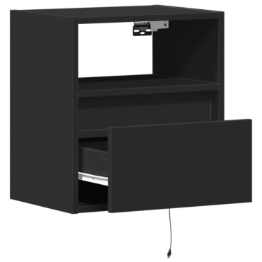 vidaXL Έπιπλο Τοίχου Τηλεόρασης με LED Μαύρο 41x31x45cm