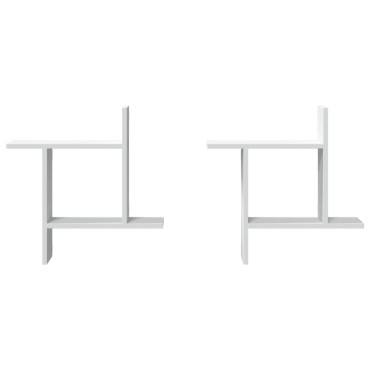 vidaXL Ραφιέρες Τοίχου 2 τεμ. Λευκές 50x12x50cm από Επεξ. Ξύλο