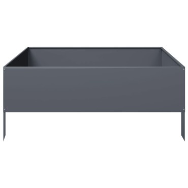 vidaXL Ζαρντινιέρα Υπερυψωμένη Ανθρακί 100x100x25 εκ. Ατσάλι