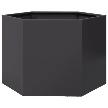 vidaXL Ζαρντινιέρα Κήπου Εξάγωνη Μαύρη 69x60x45 εκ. Ατσάλι