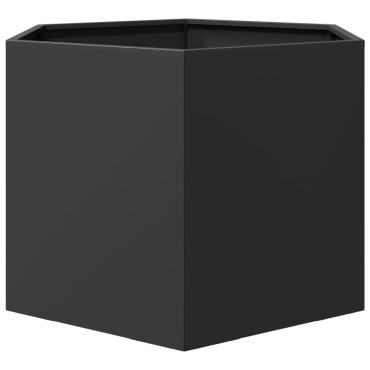 vidaXL Ζαρντινιέρα Κήπου Εξάγωνη Μαύρη 69x60x45 εκ. Ατσάλι