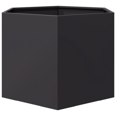 vidaXL Ζαρντινιέρα Κήπου Εξάγωνη Μαύρη 69x60x45 εκ. Ατσάλι