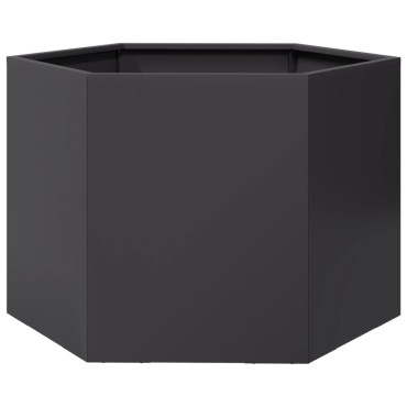 vidaXL Ζαρντινιέρα Κήπου Εξάγωνη Μαύρη 69x60x45 εκ. Ατσάλι