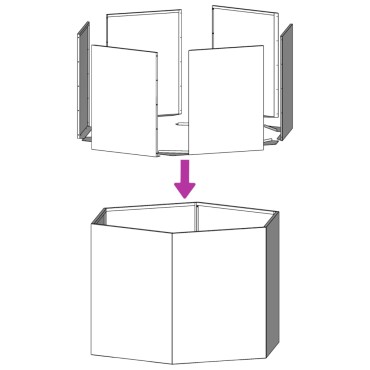 vidaXL Ζαρντινιέρα Κήπου Εξάγωνη Μαύρη 69x60x45 εκ. Ατσάλι