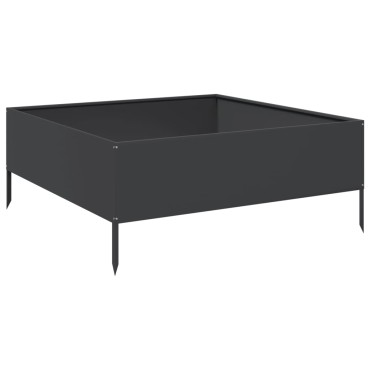 vidaXL Ζαρντινιέρα Υπερυψωμένη Μαύρο 100x100x25 εκ. Ατσάλι