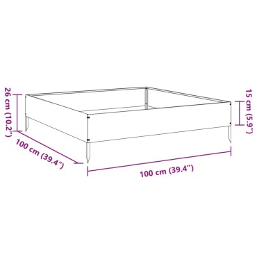 vidaXL Ζαρντινιέρα Υπερυψωμένη Ανθρακί 100x100x26 εκ. Ατσάλι