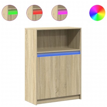 vidaXL Ντουλάπι με Φώτα LED Sonoma Δρυς 72x34x100cm Επεξεργασμένο Ξύλο 1 τεμ.