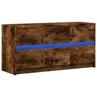 vidaXL Έπιπλο Τηλεόρασης με LED Καπνιστή Δρυς 100x34x50cm Επεξ. Ξύλο