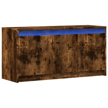 vidaXL Έπιπλο Τηλεόρασης με LED Καπνιστή Δρυς 100x34x50cm Επεξ. Ξύλο