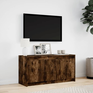 vidaXL Έπιπλο Τηλεόρασης με LED Καπνιστή Δρυς 100x34x50cm Επεξ. Ξύλο