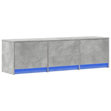 vidaXL Έπιπλο Τηλεόρασης με LED Γκρι Σκυρ. 140x34x40cm Επεξ. Ξύλο