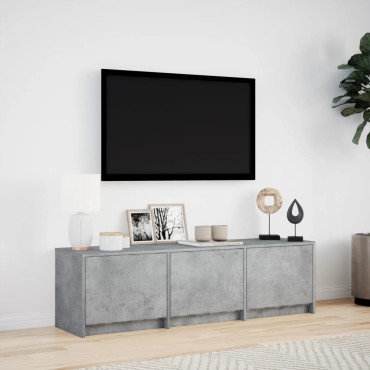 vidaXL Έπιπλο Τηλεόρασης με LED Γκρι Σκυρ. 140x34x40cm Επεξ. Ξύλο