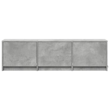 vidaXL Έπιπλο Τηλεόρασης με LED Γκρι Σκυρ. 140x34x40cm Επεξ. Ξύλο