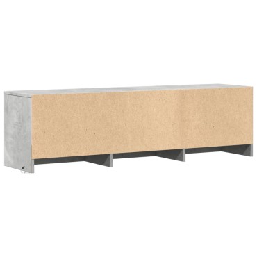vidaXL Έπιπλο Τηλεόρασης με LED Γκρι Σκυρ. 140x34x40cm Επεξ. Ξύλο