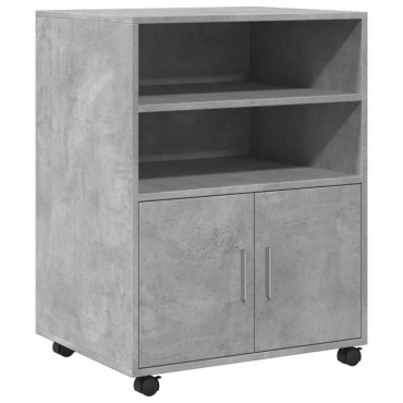 vidaXL Ντουλάπι Τροχήλατο Γκρι Σκυρ. 60x48x81cm από Επεξ. Ξύλο 1 τεμ.