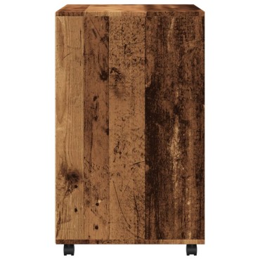 vidaXL Ντουλάπι Τροχήλατο Όψη Παλαιού Ξύλου 60x48x81cm από Επεξ. Ξύλο 1 τεμ.