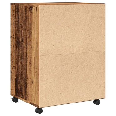 vidaXL Ντουλάπι Τροχήλατο Όψη Παλαιού Ξύλου 60x48x81cm από Επεξ. Ξύλο 1 τεμ.