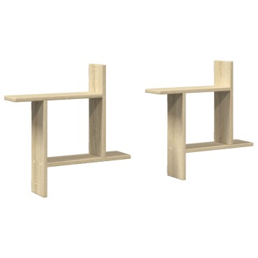 vidaXL Ραφιέρες Τοίχου 2 τεμ. Sonoma Δρυς 50x12x50cm από Επεξ. Ξύλο