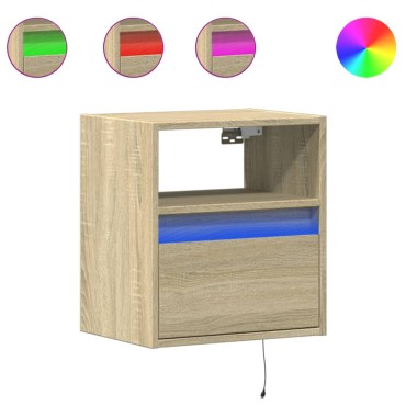 vidaXL Έπιπλο Τοίχου Τηλεόρασης με LED Sonoma Δρυς 41x31x45cm