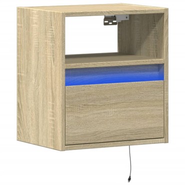 vidaXL Έπιπλο Τοίχου Τηλεόρασης με LED Sonoma Δρυς 41x31x45cm