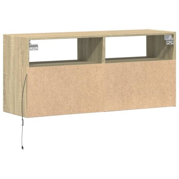 vidaXL Έπιπλο Τοίχου Τηλεόρασης με LED Sonoma Δρυς 100x31x45cm
