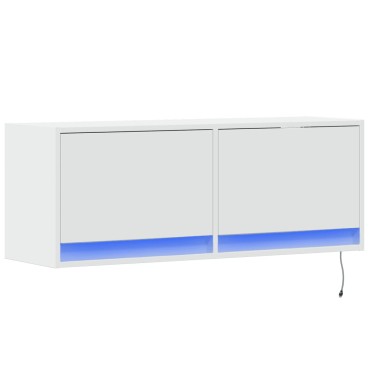 vidaXL Έπιπλο Τοίχου Τηλεόρασης με LED Λευκό 100x31x38cm