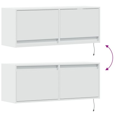 vidaXL Έπιπλο Τοίχου Τηλεόρασης με LED Λευκό 100x31x38cm