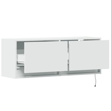 vidaXL Έπιπλο Τοίχου Τηλεόρασης με LED Λευκό 100x31x38cm