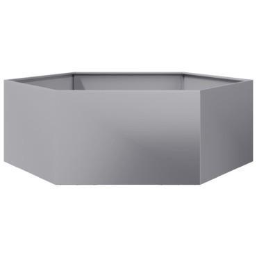 vidaXL Ζαρντινιέρα Κήπου Εξάγωνη 138x120x45 εκ. Γαλβανισμένο Χάλυβα