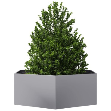 vidaXL Ζαρντινιέρα Κήπου Εξάγωνη 138x120x45 εκ. Γαλβανισμένο Χάλυβα
