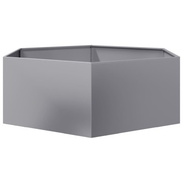 vidaXL Ζαρντινιέρα Κήπου Εξάγωνη 138x120x45 εκ. Γαλβανισμένο Χάλυβα