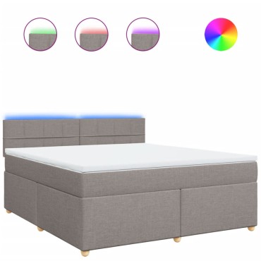 vidaXL Κρεβάτι Boxspring με Στρώμα Taupe 180x200 εκ. Υφασμάτινο